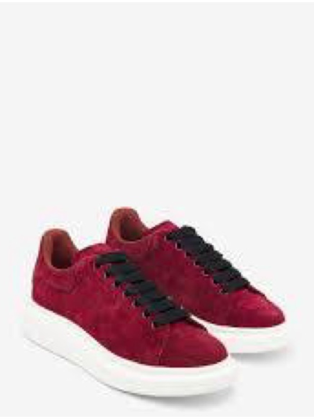 NEW Alexander McQueen Burgundy Suede Sneakers with Black Laces